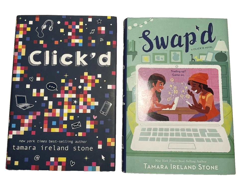 Click'd and Swap'd 2 Books by Tamara Ireland Stone Hardcover Disney Hyperion Lot